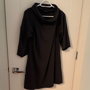 Black herringbone Cowl Neck Dress - from Berlin